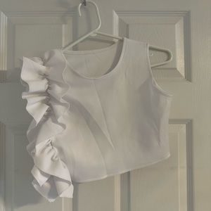 Crop top with ruffles
